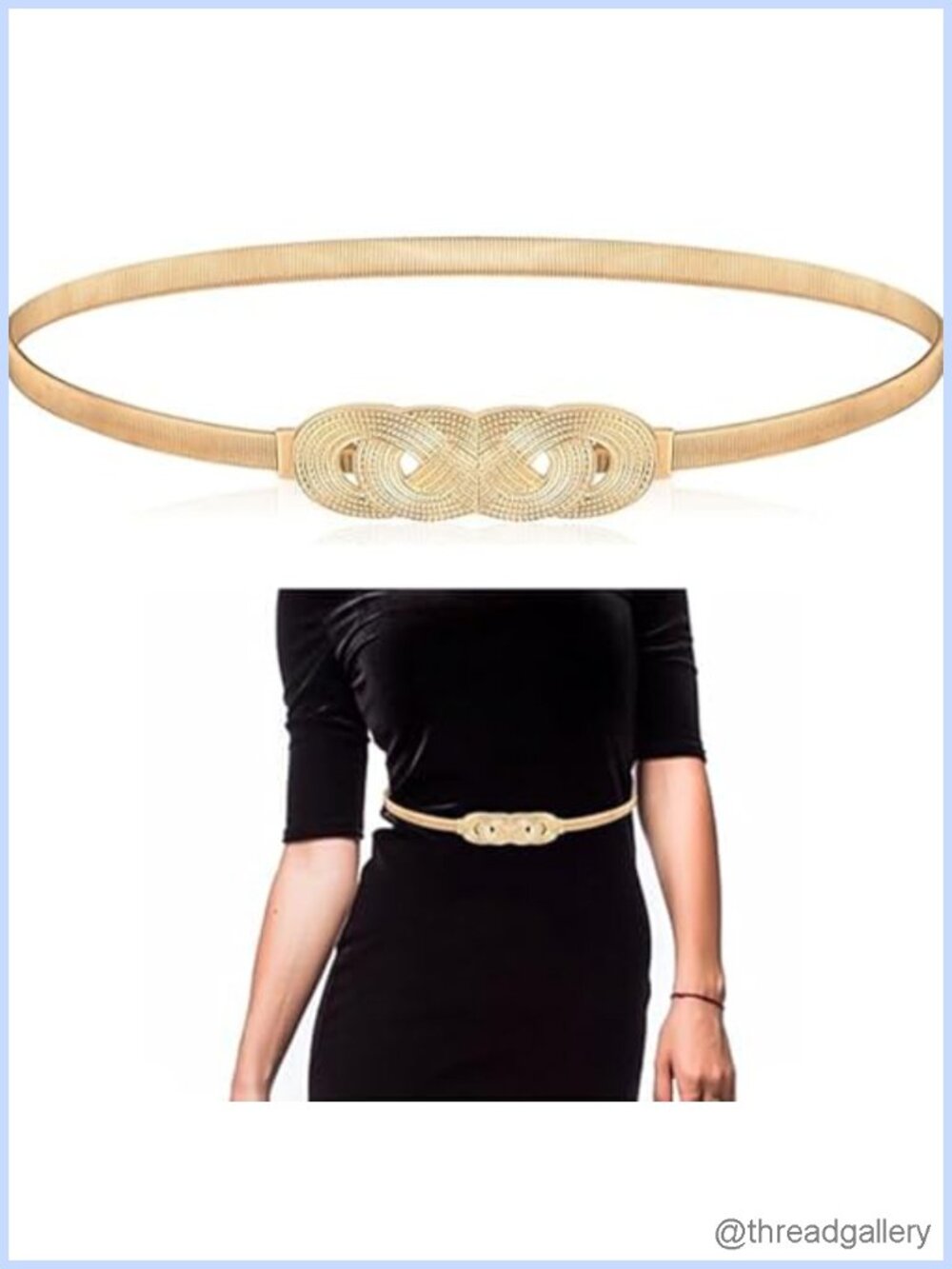 Women's Metal Corset Belt Stretch Elastic Skinny Buckle Dress Belt